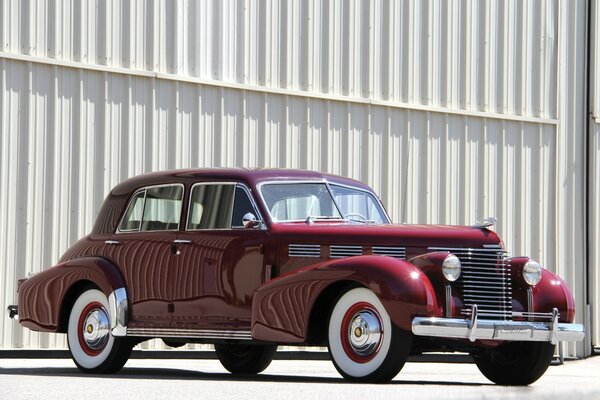 Cherry vintage Cadillac car