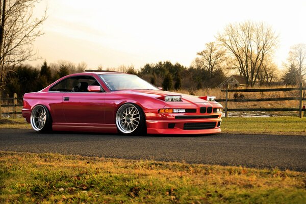 Red BMW 8 Series Car