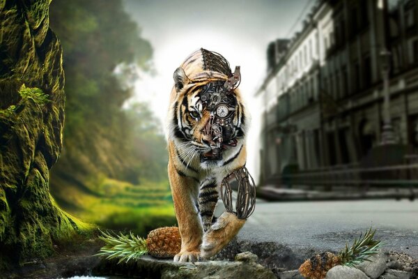 Tiger cyborg va a la ciudad de la selva