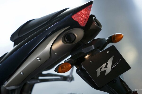 Sports Motorcycle muffler close-up