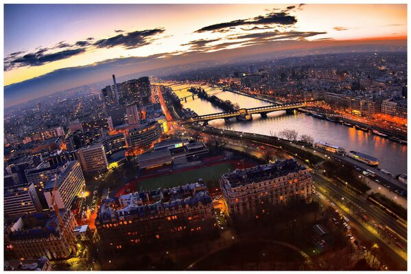 Evening lights of Paris