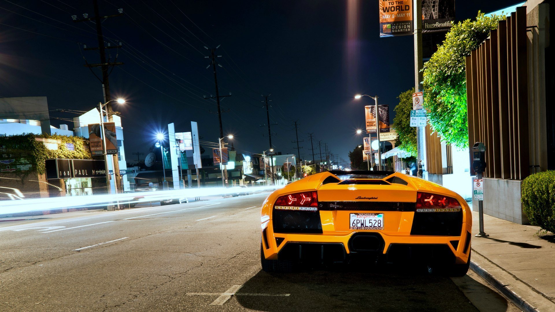 lamborghini murcielago roadster straße nacht