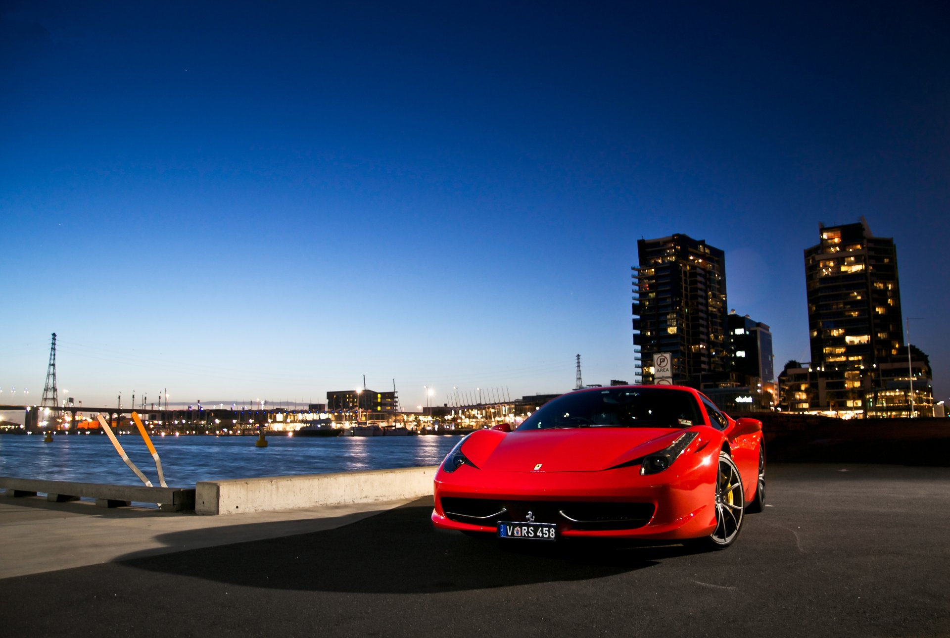 ferrari 458 italia rot ferrari italien front schatten stadt promenade