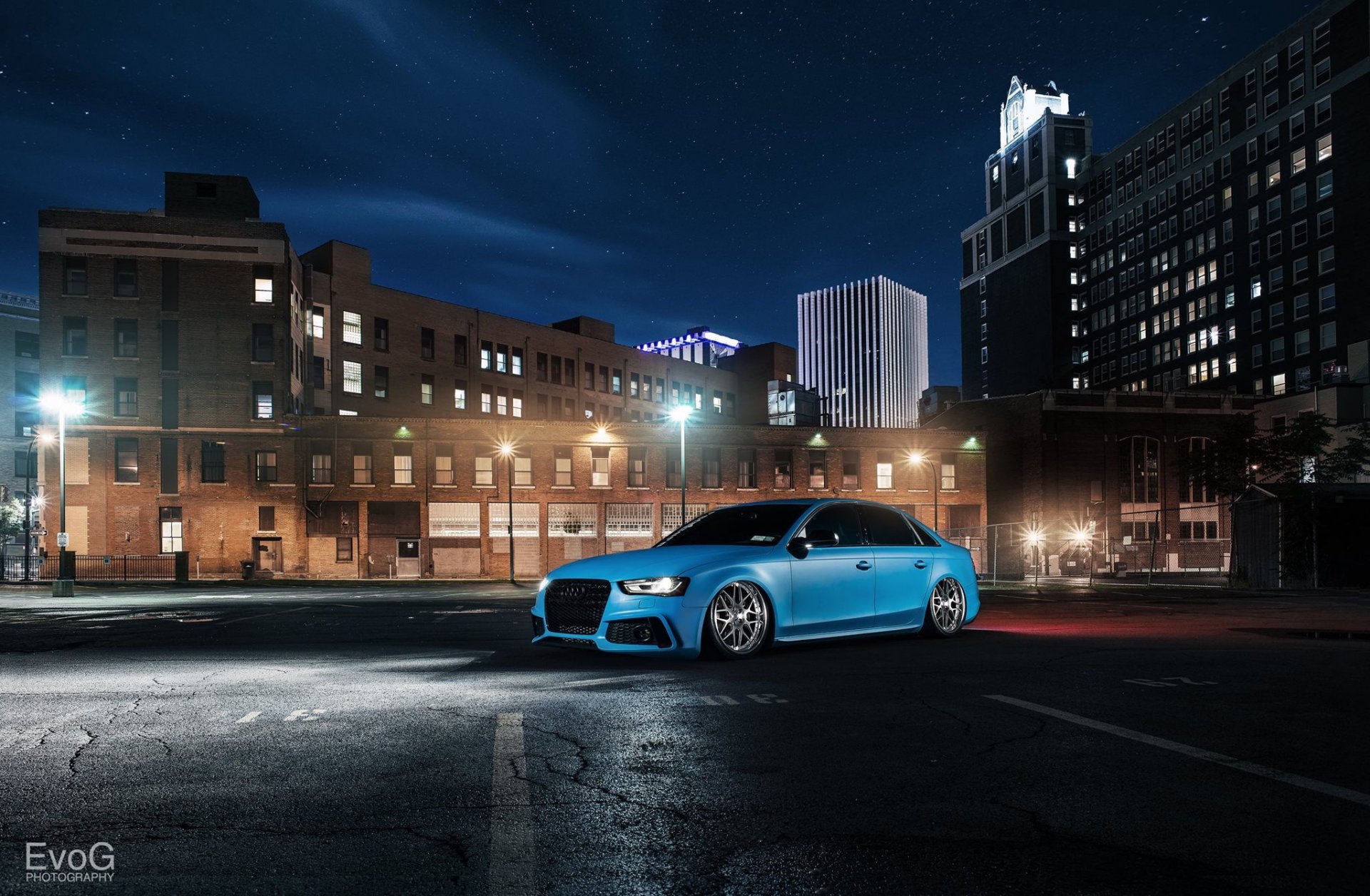 audi s4 blau evano gucciardo aufhängung nacht