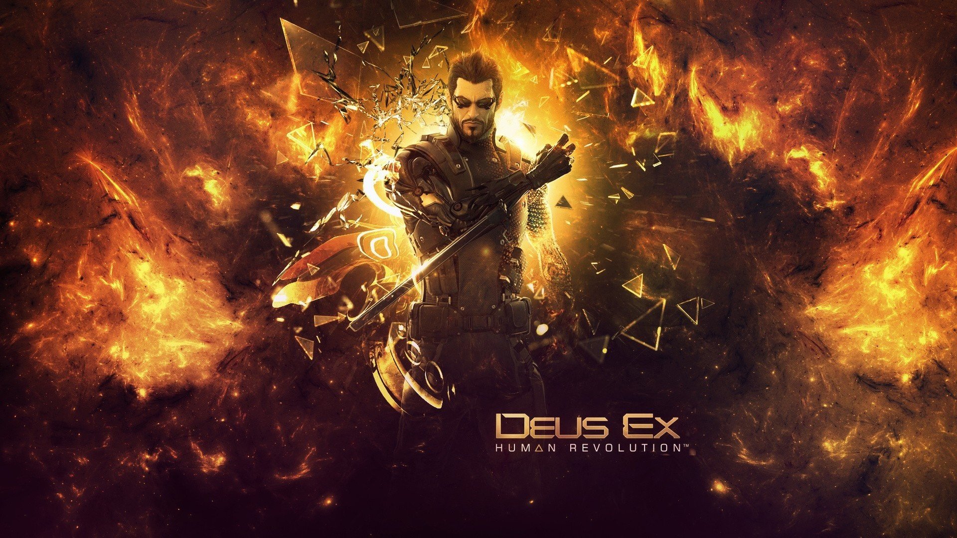 deus ex human revolution deus ex menschliche revolution adam jensen feuer scherben zeichnungen anime männer