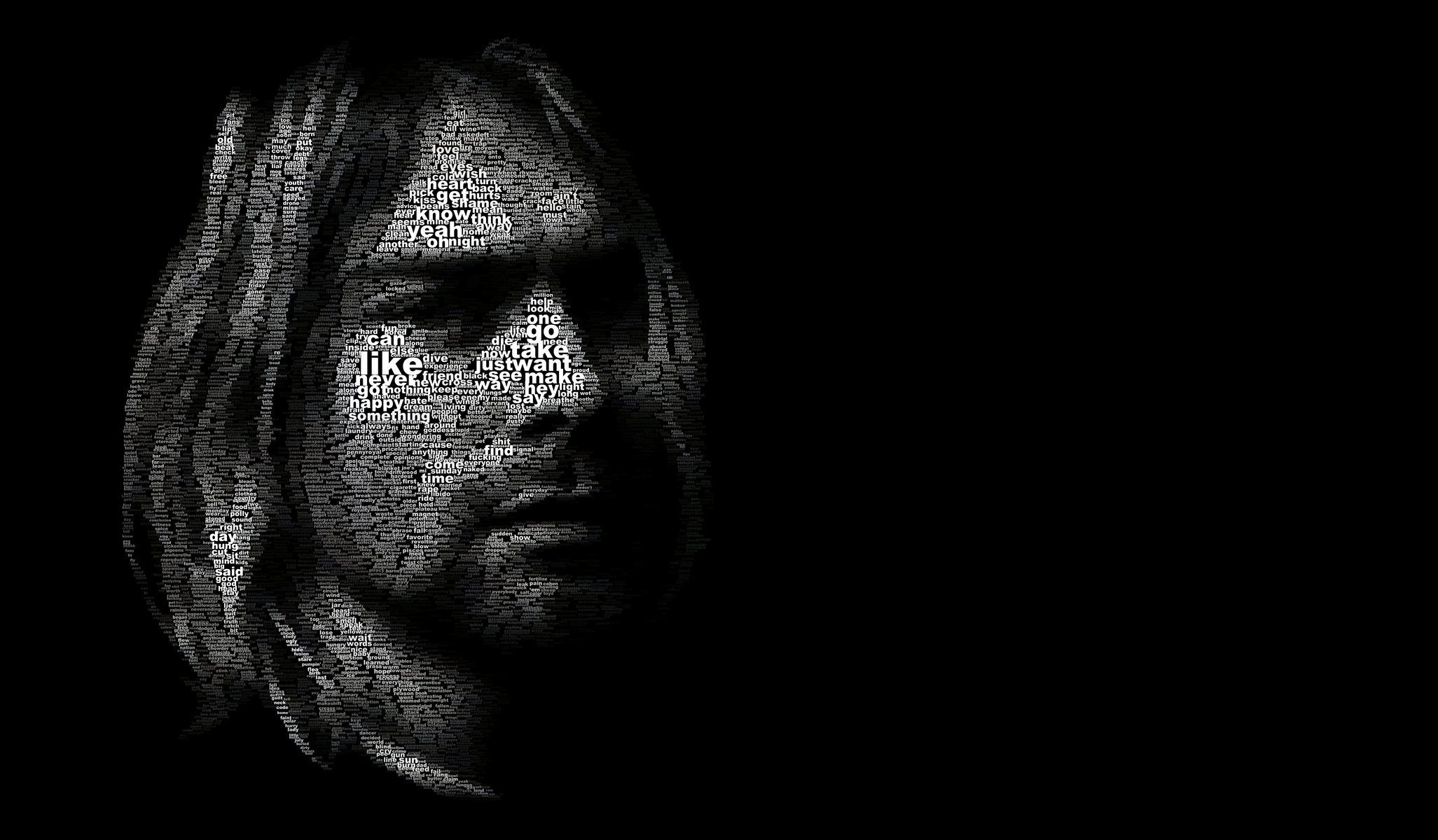 kurt cobain text portrait nirvana words face