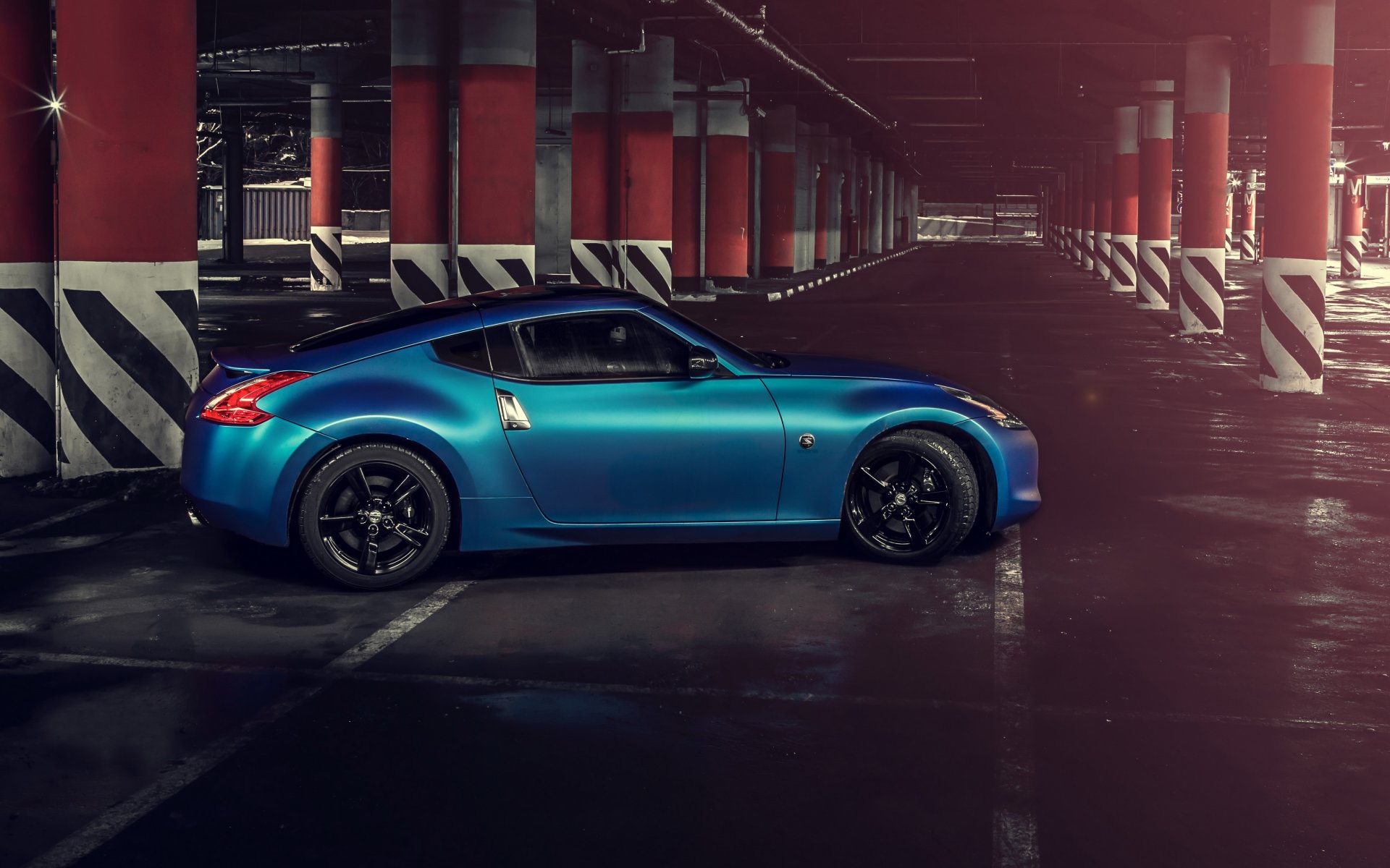 nissan 370z автомобиль синяя hq обои