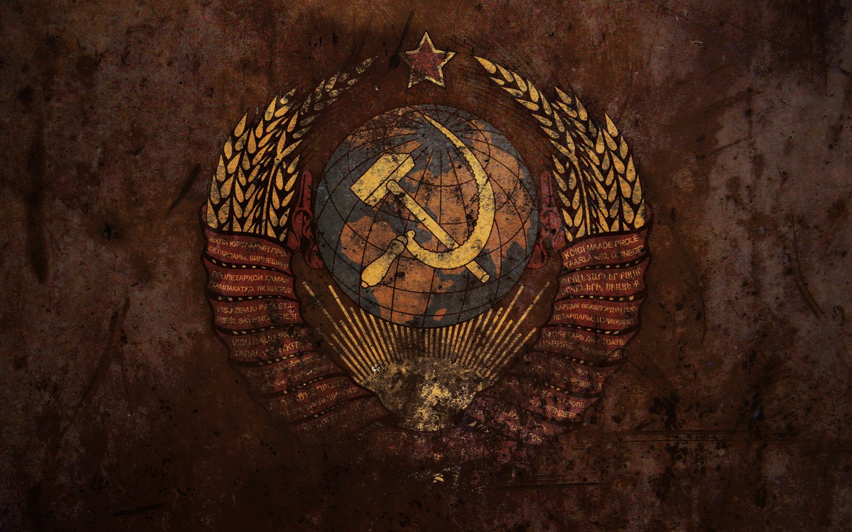 urss union soviétique blason faucille marteau rouille texture