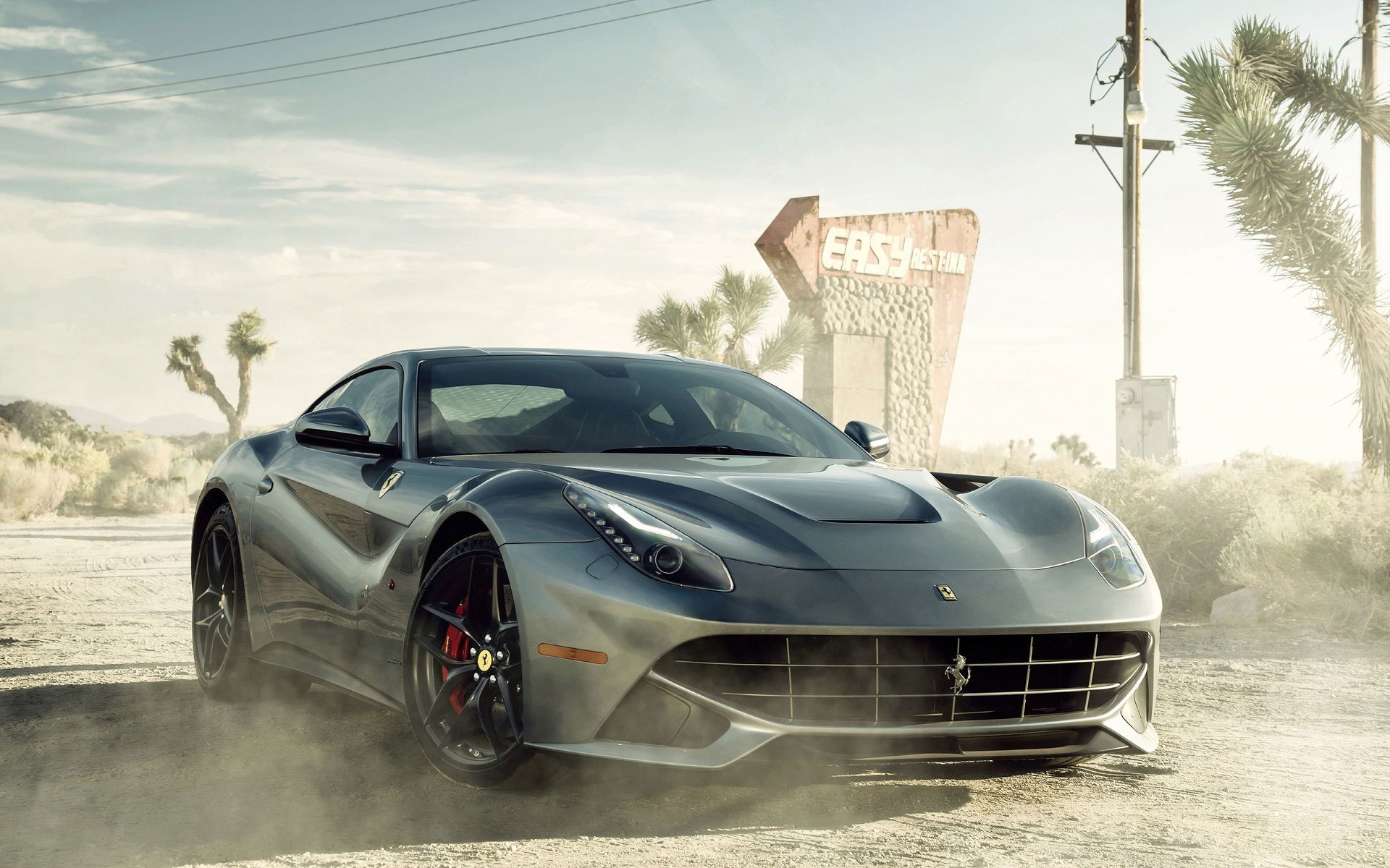 ferrari f12 berlinetta car sports car dust dust desert ferrari