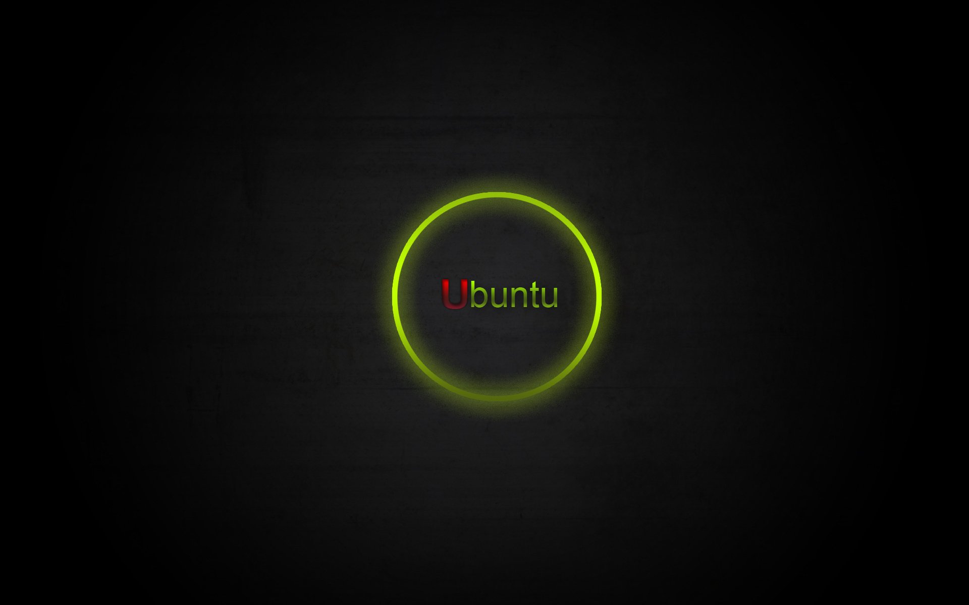 ubuntu minimalismo sistema operativo emblema círculo logotipo verde letras fondo negro fondo oscuro emblemas logotipos