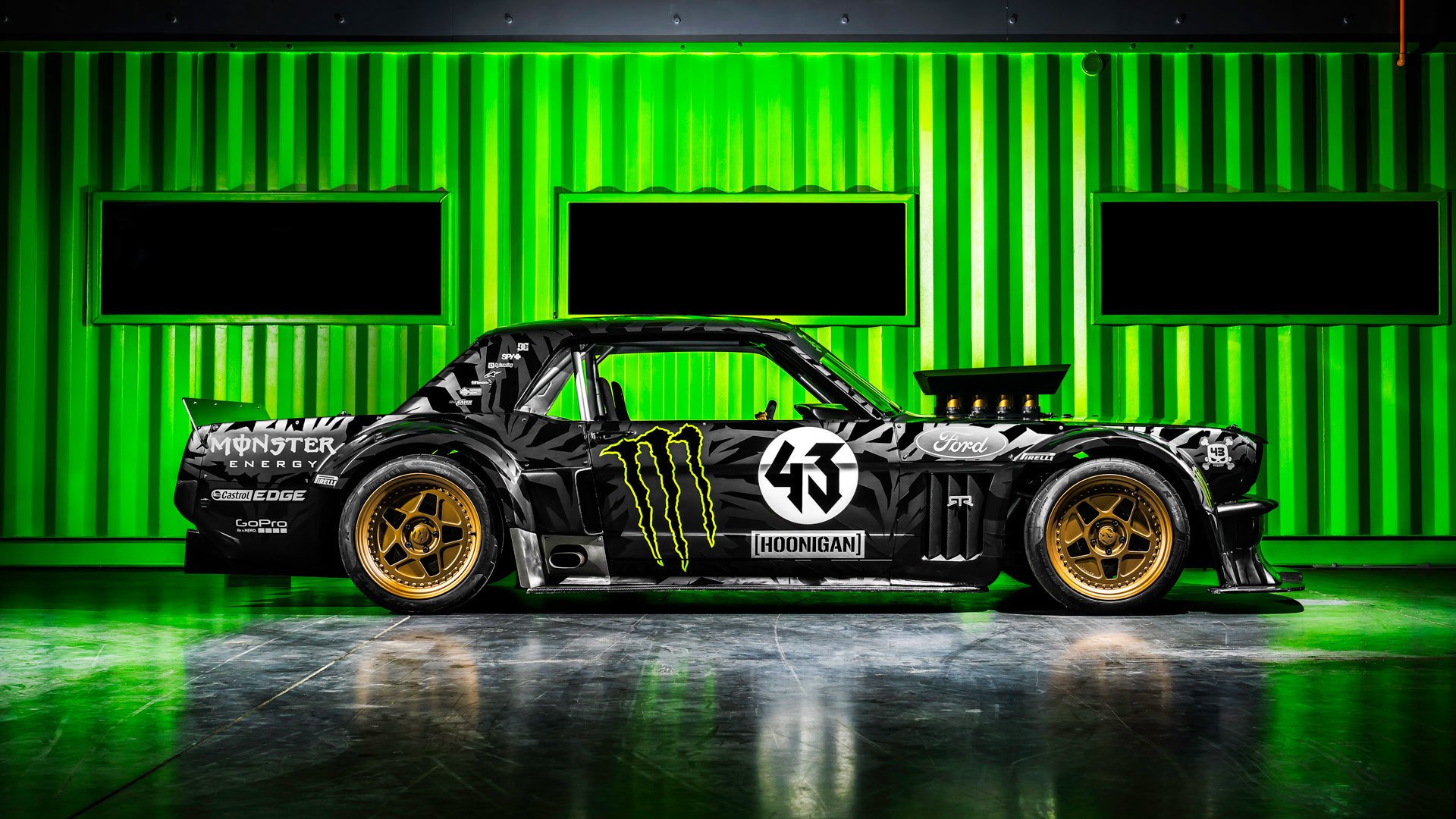 ford mustang rtr 1965 hoonicorn 845 ps gymkhana sieben seite ken block monster energie