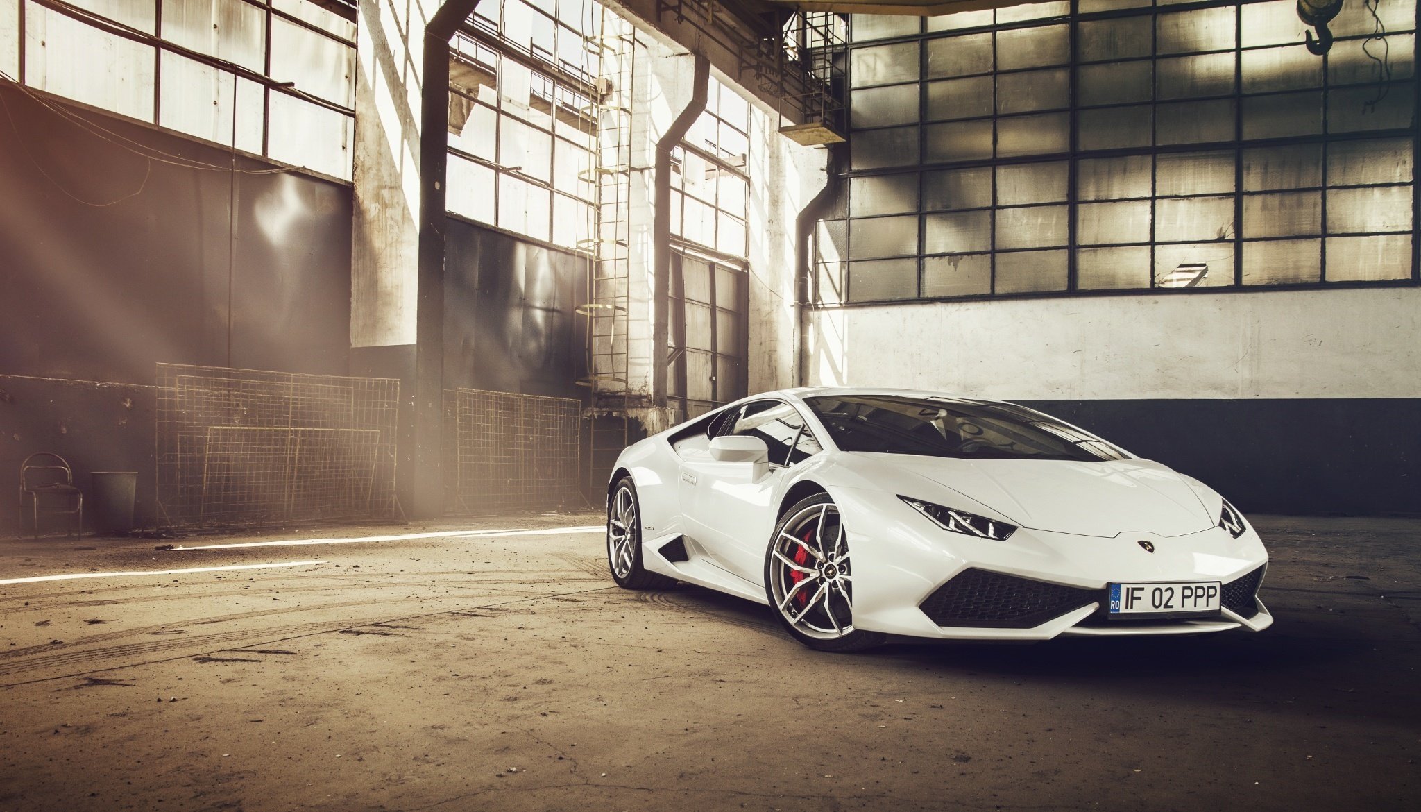 lamborghini huracan lp610-4 supercar bianco anteriore