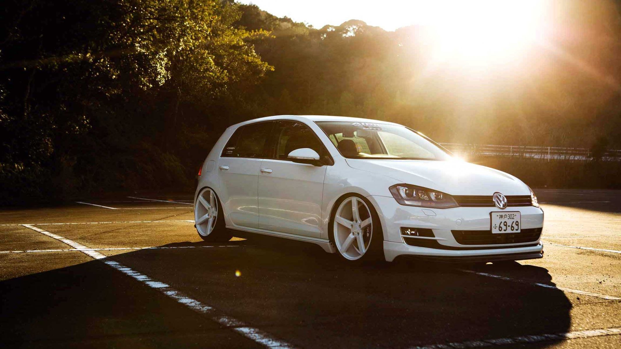 volkswagen polo vossen tuning bianco giappone sole auto volkswagen auto