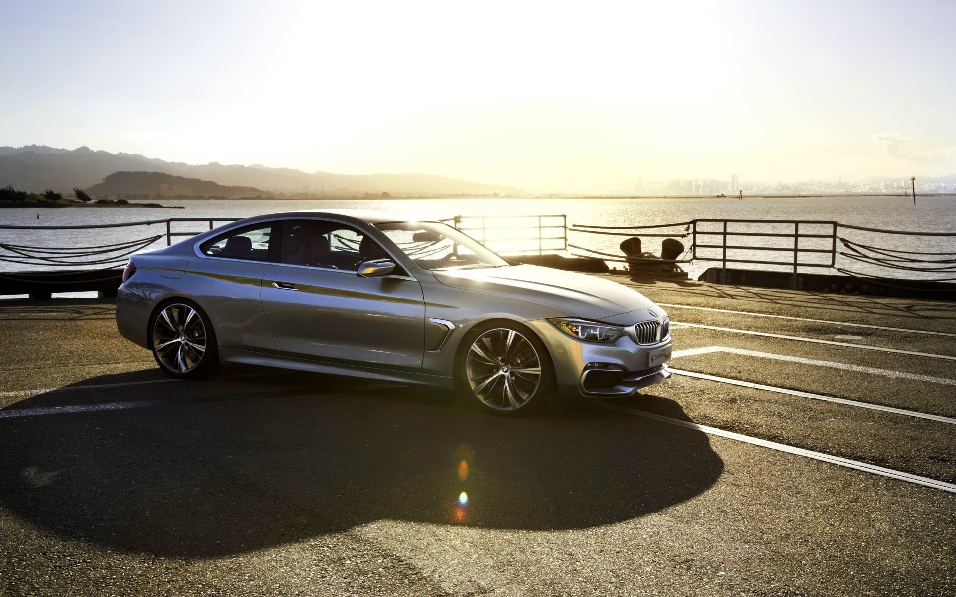 bmw 4er coupé konzept auto auto silber licht blendung liegeplatz schatten