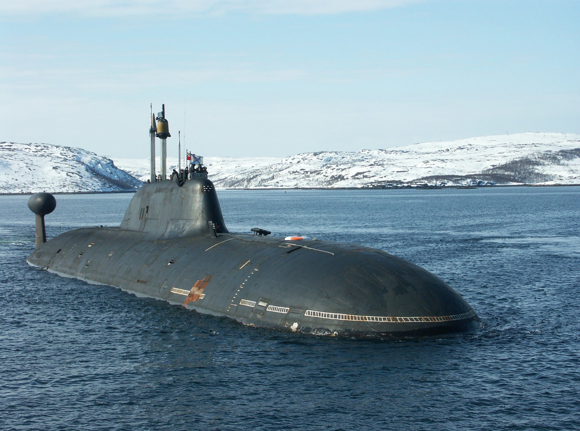 submarino bandera de san andrés k-154tigr nieve agua equipo militar marina de guerra submarinos