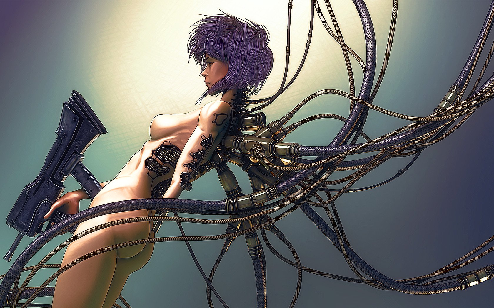 ghost in the shell gits ghost in the shell motoko cyborg waffe abteilung 9 mädchen erotisch sexy android