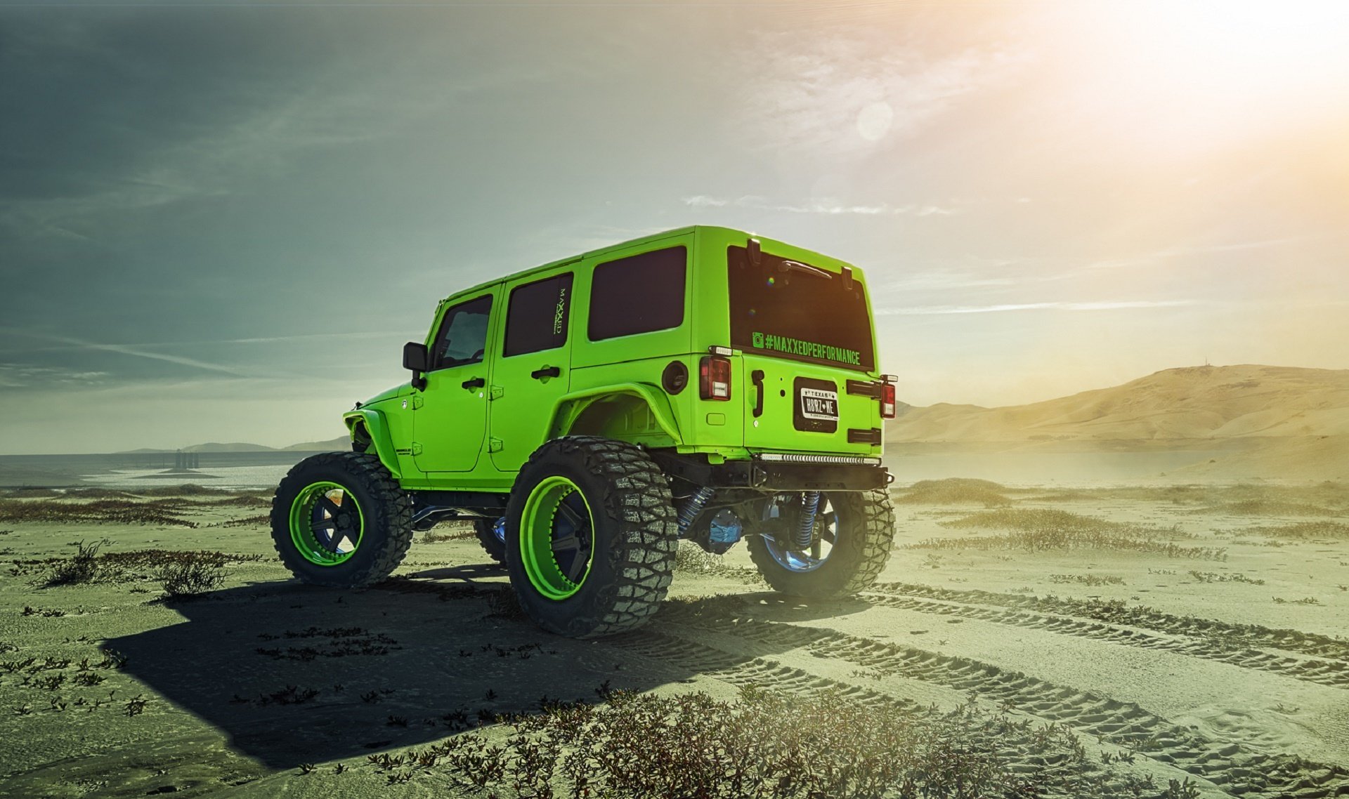 jeep wrangler adv1 track function custom forged wheels green rear