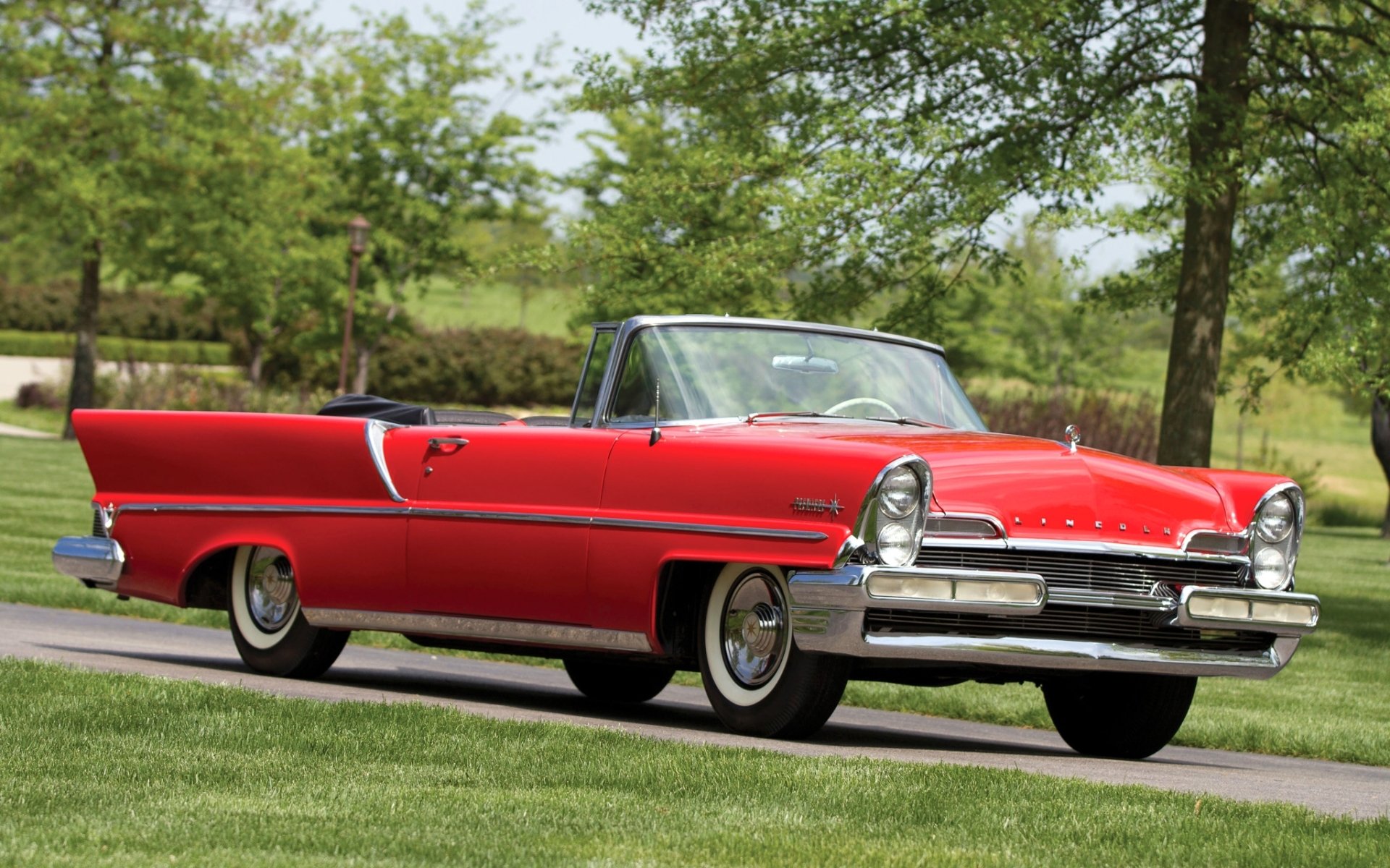 lincoln premiere convertibile 1957 rosso anteriore