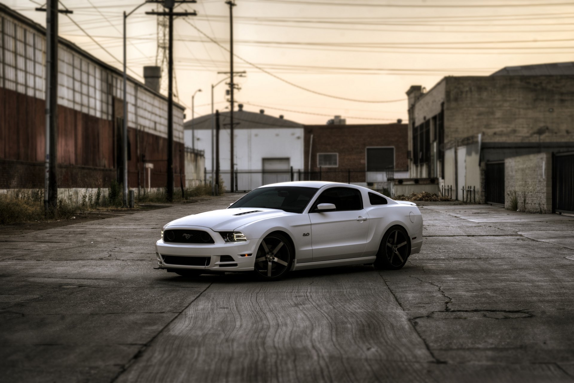 ford mustang gt white buildings pillars beaton of the crack