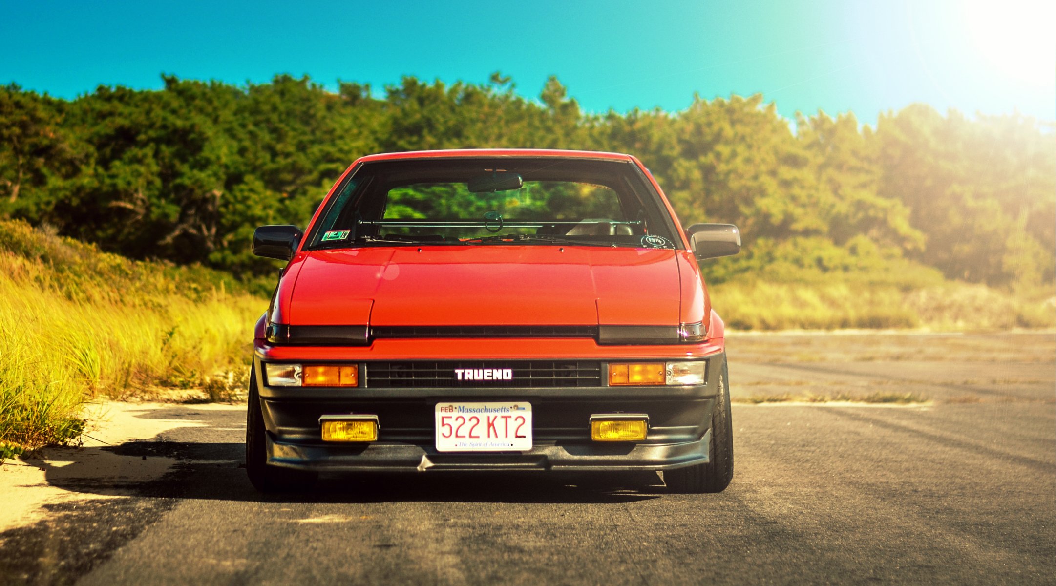 toyota corolla ae86 trueno red front toyota corolla