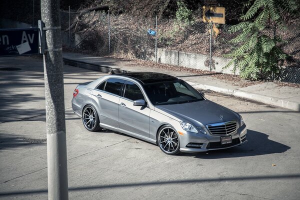 Mercedes Benz car on the background of nature