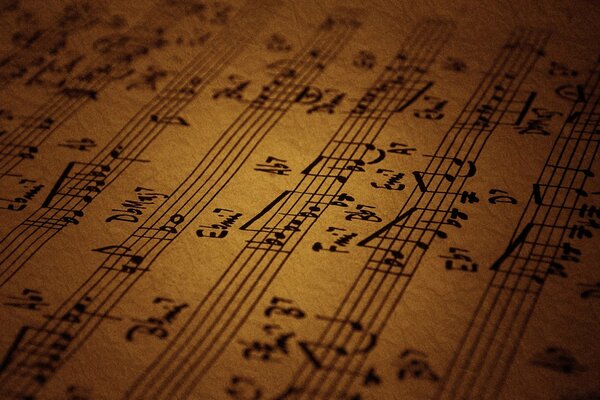 Sheet music on old paper