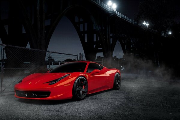 Ferari cannon race red color in fashion sports car