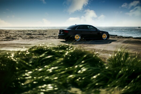 Audi a4 an der Küste, die besten Auto-Wandtafeln