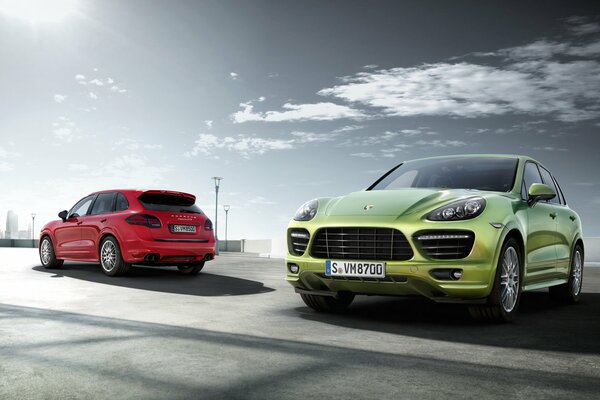 Verde Porsche Cayenne Sun Road