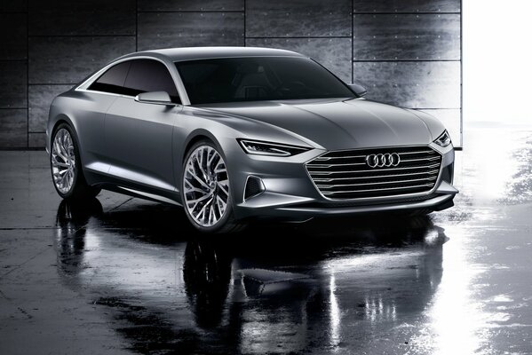Audi 2014 in black and white image