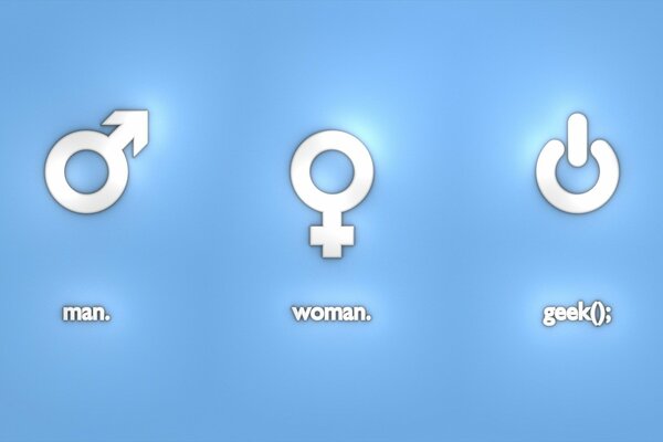 Гендерные значки для мужчины, женщины и технологии