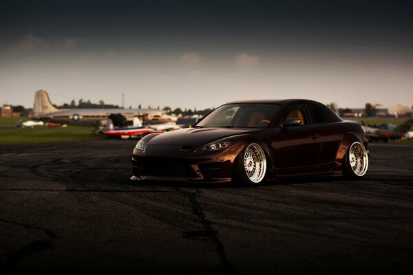 Tuned Mazda at the airfield