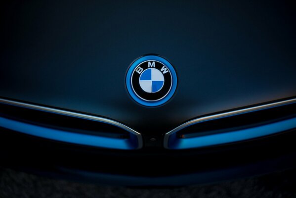 BMW car logo on the hood