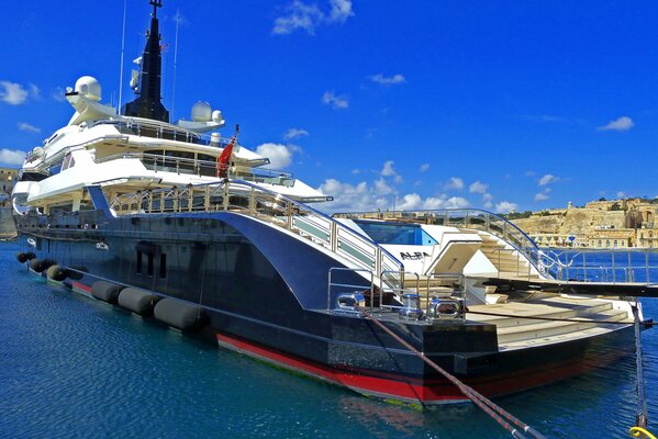 Sea cruise ship in the port