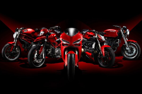 Red ducati hi-tech motorcycles