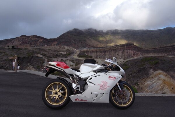 Mv agusta f4 motorcycle on a mountain road