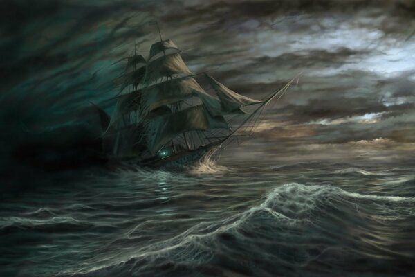 And the waves carried away , the ghost ship