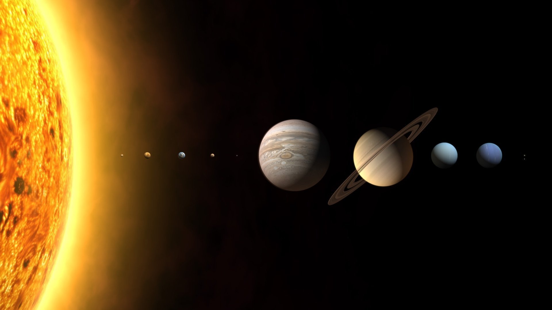 espacio sistema solar sol estrella planetas escala desfile de planetas fenómeno