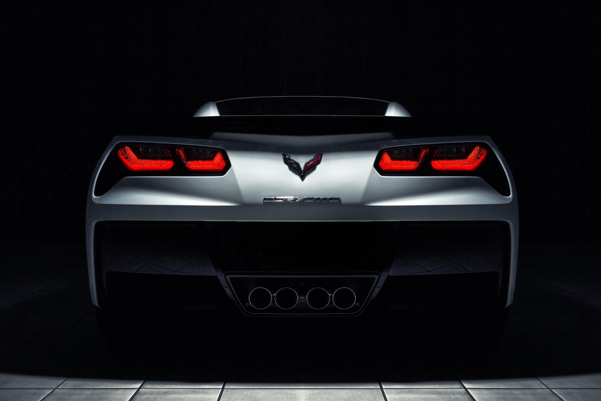 chevrolet corvette c7 stingray roadster blanc arrière