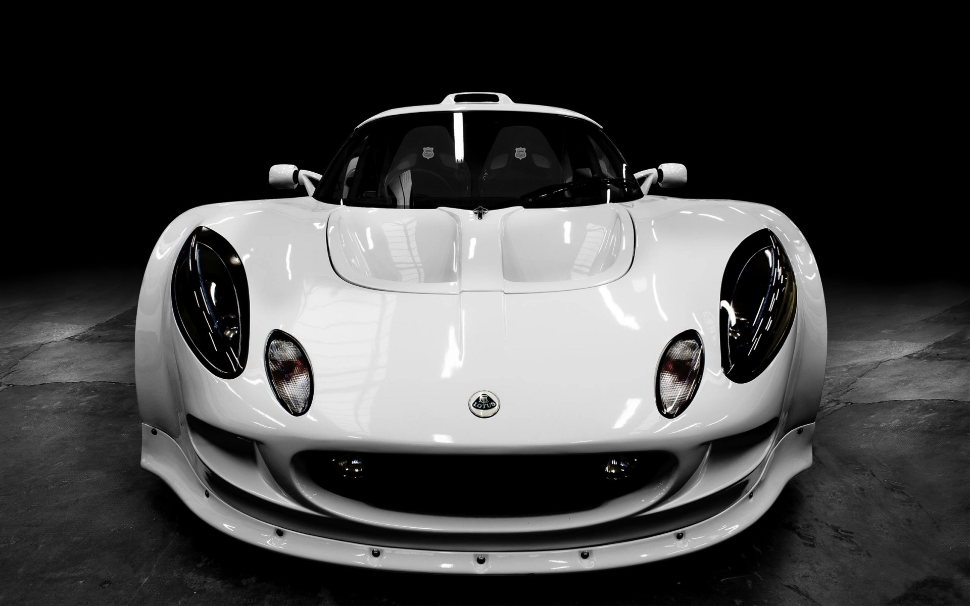 lotus exige extremum composito w sport car bianco anteriore cofano fari