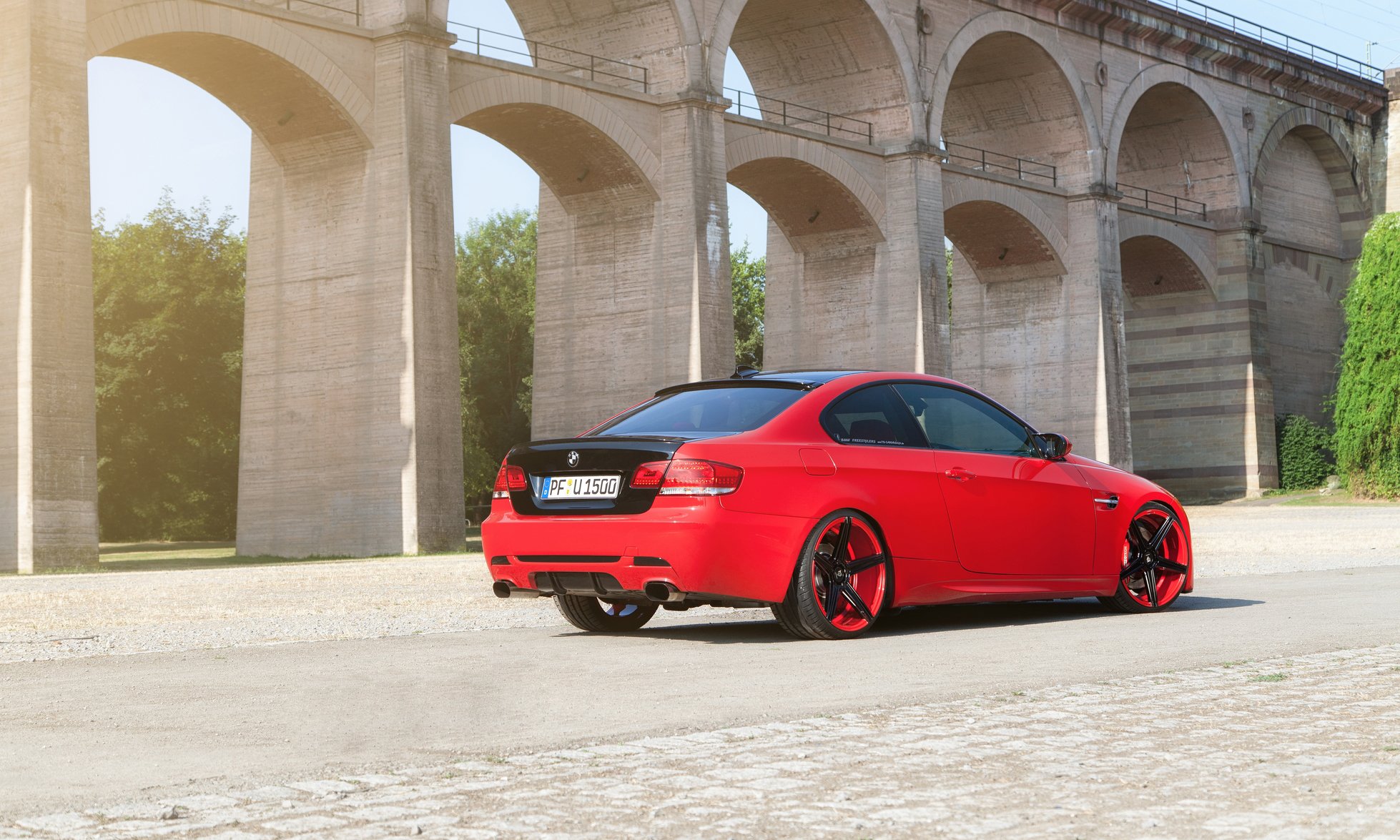 bmw e92 coupe tuning rojo bmw rojo llantas