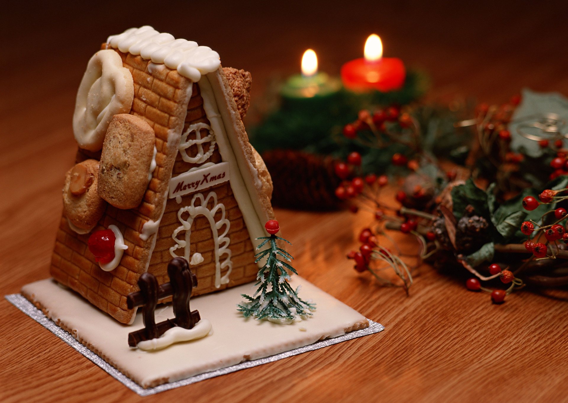 christmas hack candles house new year sweets berries kalina holiday chocolate christmas decoration