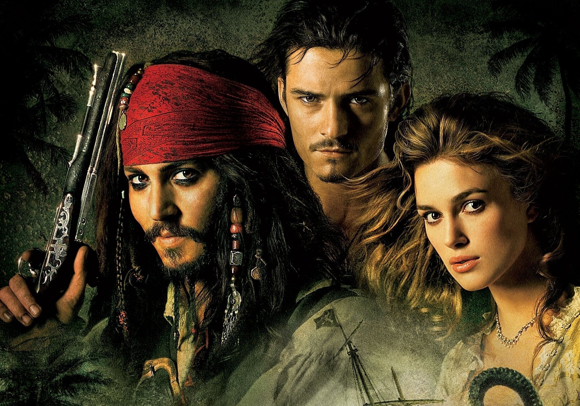 die piraten der karibik der strom der schwarzen perle johnny depp film orlando bloom johnny depp fluch der karibik film helden schauspieler orlando bloom waffe pirat blick augen gesicht filme schauspieler