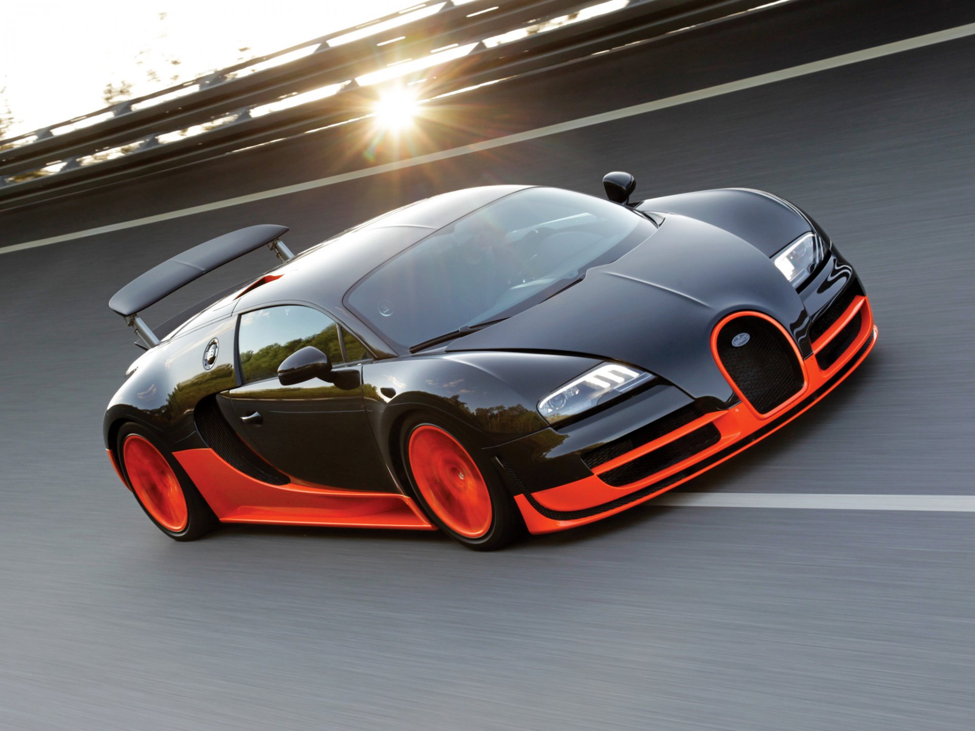 bugatti veyron 16.4 super sport супер спорт трасса солнце бугатти