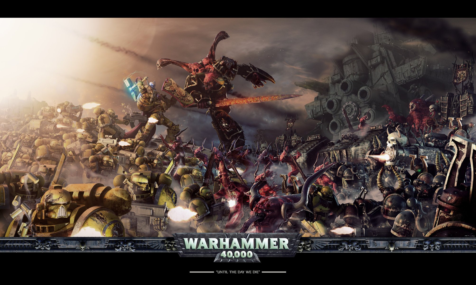 warhammer 40k space marines chaos bolters armes coups de feu guerre