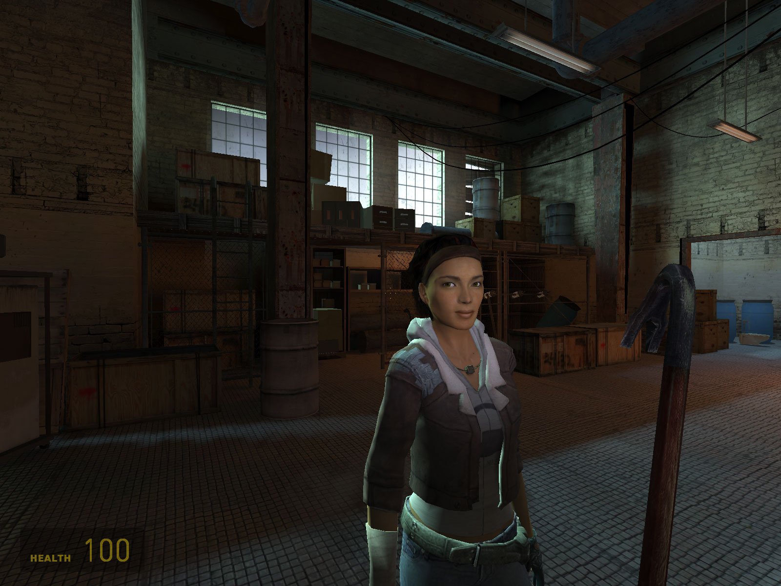 half-life 2 alix city 17 city-17 laboratory the game girl scrap box tools look eyes graphics screenshot