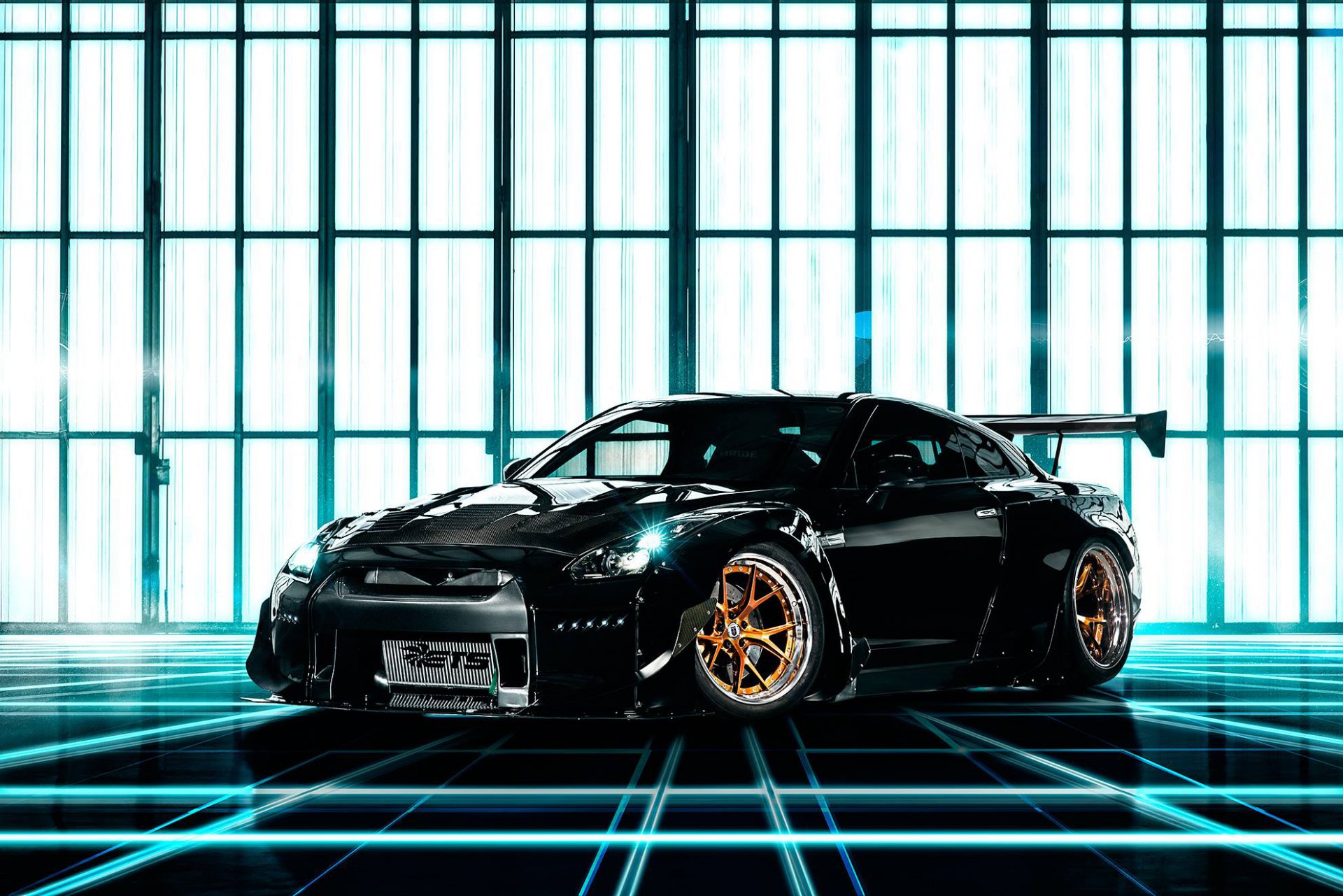 nissan gt-r voiture tuning noir