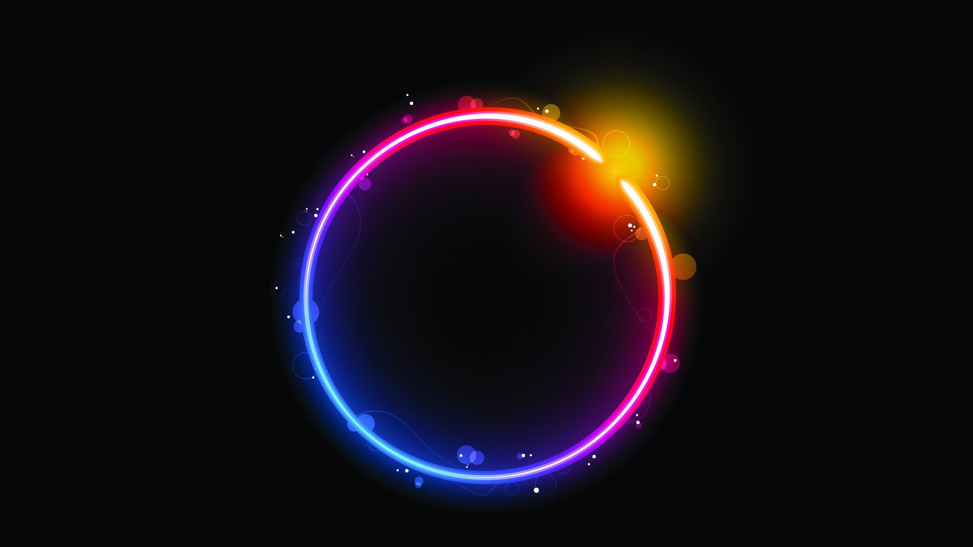 round rainbow range brightness black background the dark background blue red color