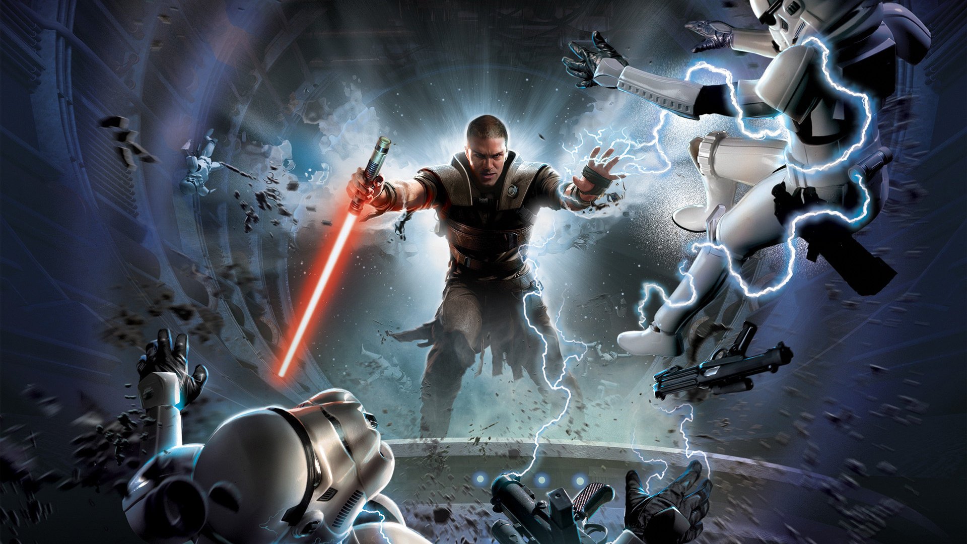 tar wars furia the force unleashed star wars la fuerza desenfrenada starkiller stormtroopers relámpagos sable de luz películas dibujos anime hombres actores de cine películas