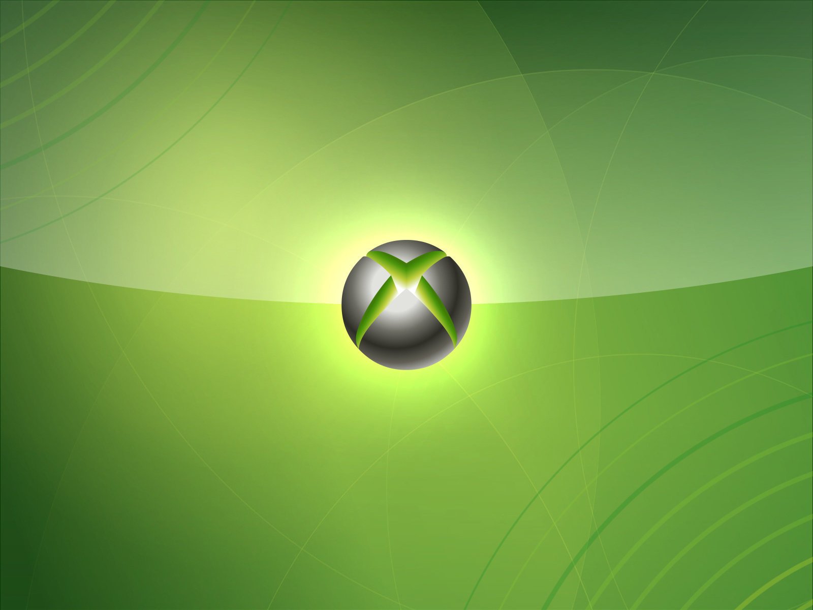 x-box orb xbox 360 360 logo boule vert lumière paillettes verdure fond lumineux dégradé rayures emblème texture